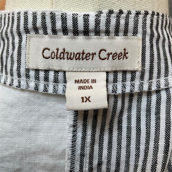 NWT Coldwater Creek Linen Color Block Striped Tunic Top Women's Size 1X - Picture 5 of 6